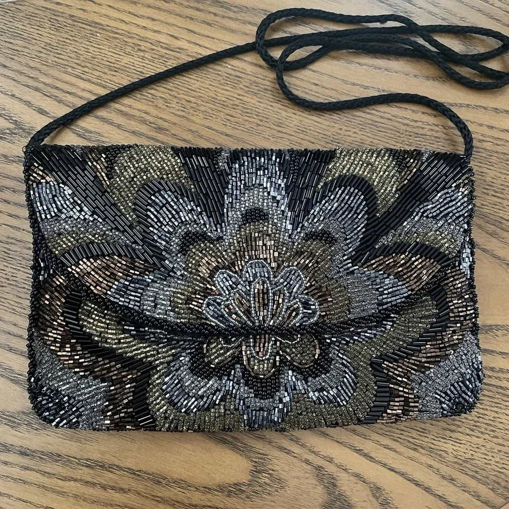 Carla Marchi Beaded‎ Purse  -  Glass-Beaded Evening Bag
